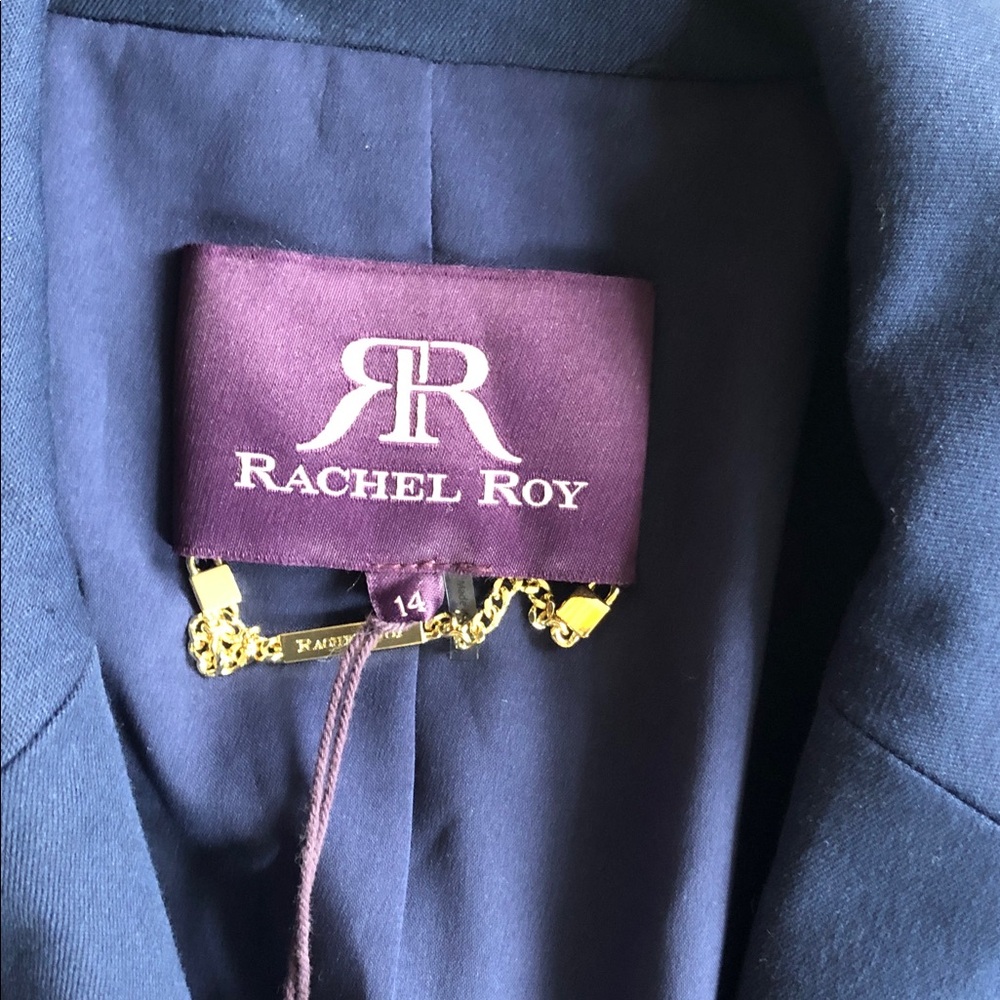 Rachel Roy Navy Blue Shoulder Padded Blazer 14 NEW - Picture 4 of 8